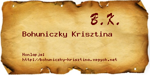 Bohuniczky Krisztina névjegykártya