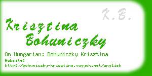 krisztina bohuniczky business card